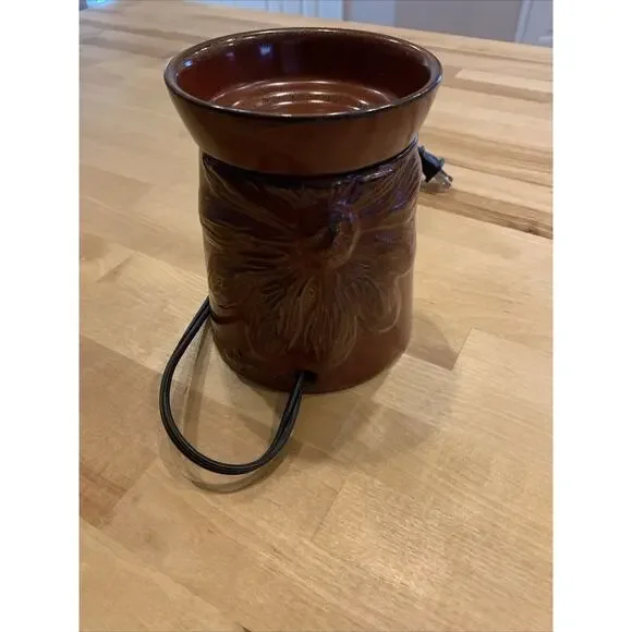 Boho Chic Full Size Scentsy Wax Warmer Bronze/ Brick Red Color Retired - Picture 3 of 10
